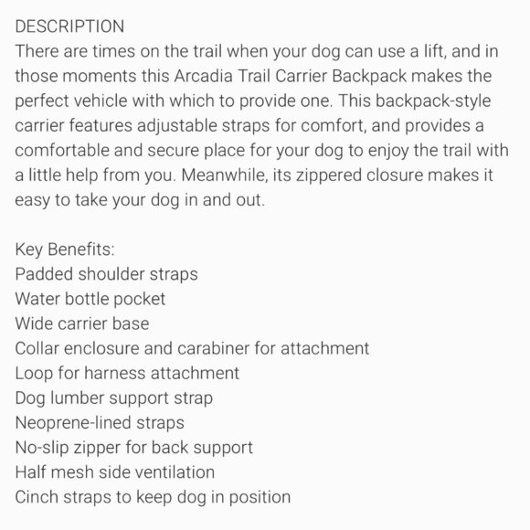 NWT Arcadia Trail Dog Soft Carrier Backpack - Reflective‎ Black/White - Picture 3 of 11